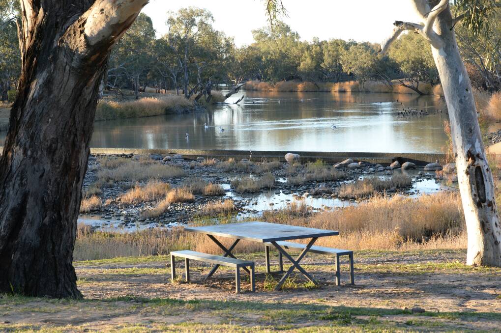 The Brewarrina weir one year ago. Brewarrina Mayor Phil O'Connor on Wednesday morning said an environmental flow from Copeton Dam had almost made it to the junction of the Culgoa River between Brewarrina and Bourke.