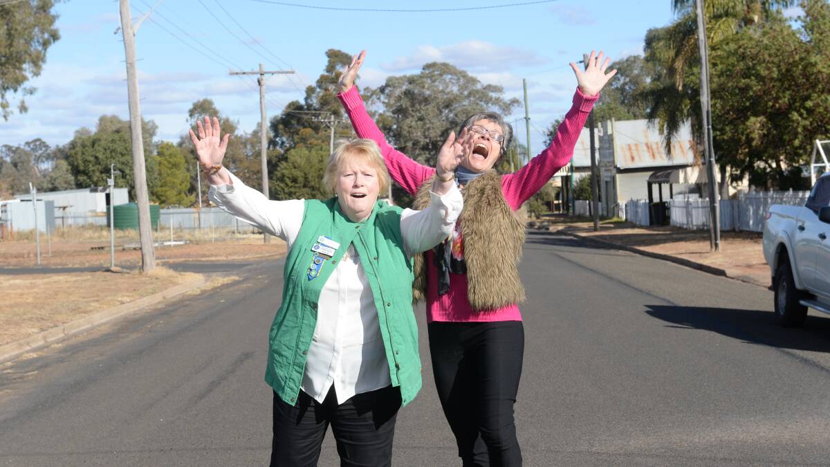 Tooraweenah CWA president Sue Armstrong, "Warrawong", Warrumbungle, and Dalene Pretorius, "Spring Creek", Tooraweenah were jumping for joy on Friday, but it seems there's a finite number of days left in which similiar sentiment could be expressed.