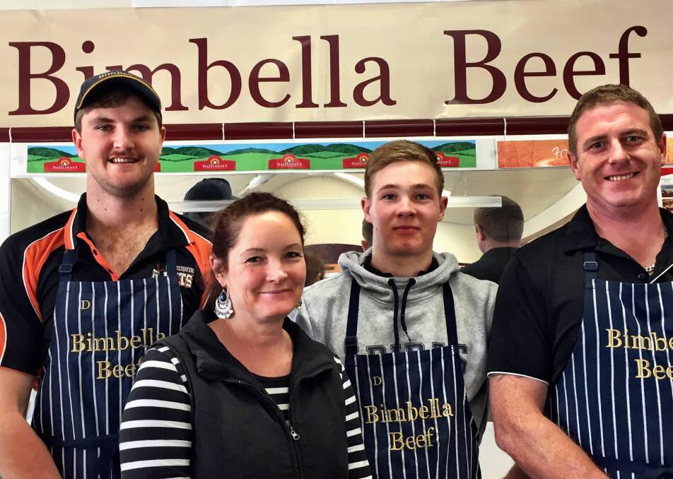 Bimbella Beef Butchery in Deniliquin with John Allitt, Sue Weir, Joab Weir and David Bridge. The Weirs breed and grow out sheep and cattle on their property "Bimbella", then retail the meat in their own shop. 