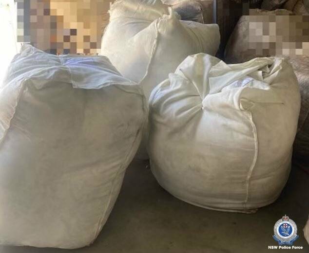 Man charged with stealing bale of wool. Photos by NSW Police
