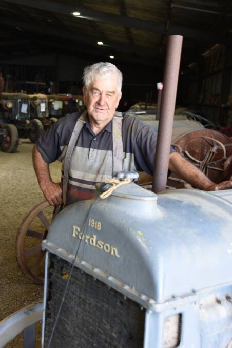 Michael Woods with one of the prize exhibits at Woods Farming Museum at Rupanyup in Victoria, a 1918 Fordson tractor.