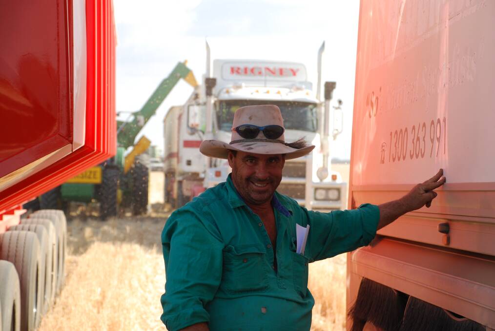 Grain supply: The majority of the grain used in the Rigney Rural feedlot comes from the 4000ha cropping operation on Myall Plains where Ian (pictured) and Sally Rigney live.