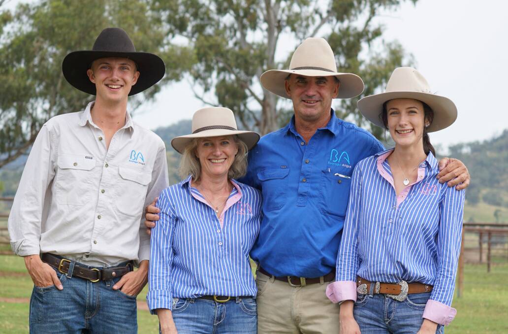 Hayden, Margaret, Tim and Amy Vincent will welcome visitors on June 21 for Northern Beef Week, allowing guests to inspect their sale bulls in person. Picture supplied