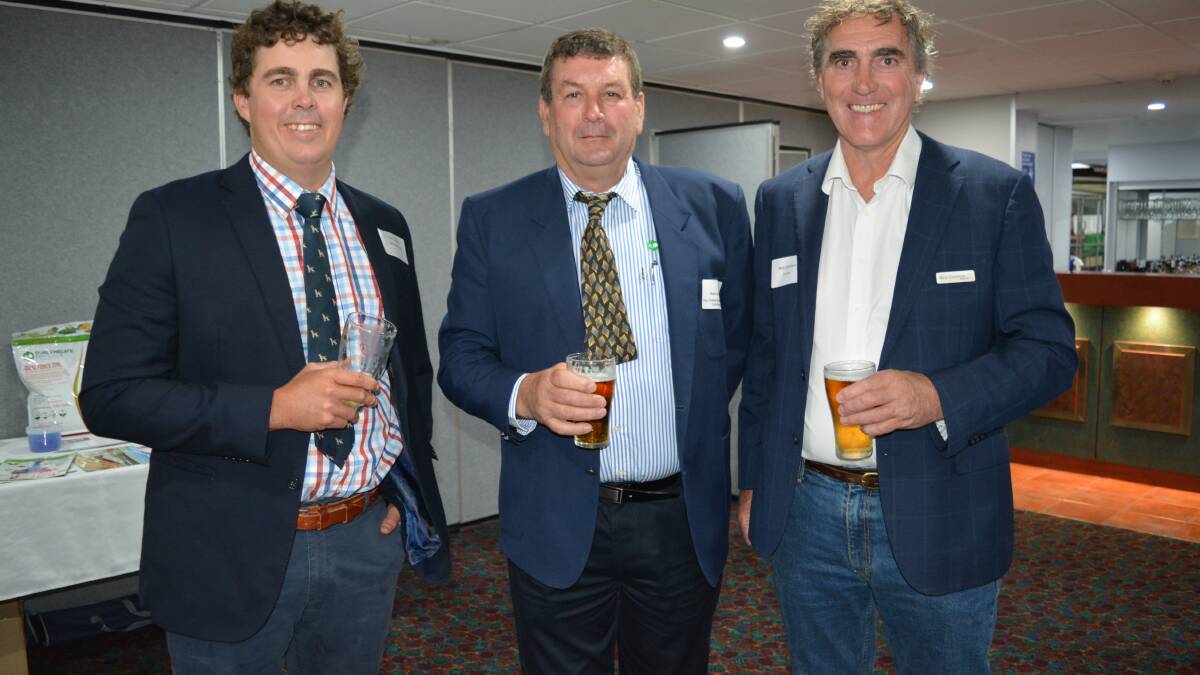 Tom Simson, Quirindi, competition co-ordinator, Barry Unger, Dual Chelate, Tomingley, and Nick Connors, Suncorp, Dubbo.