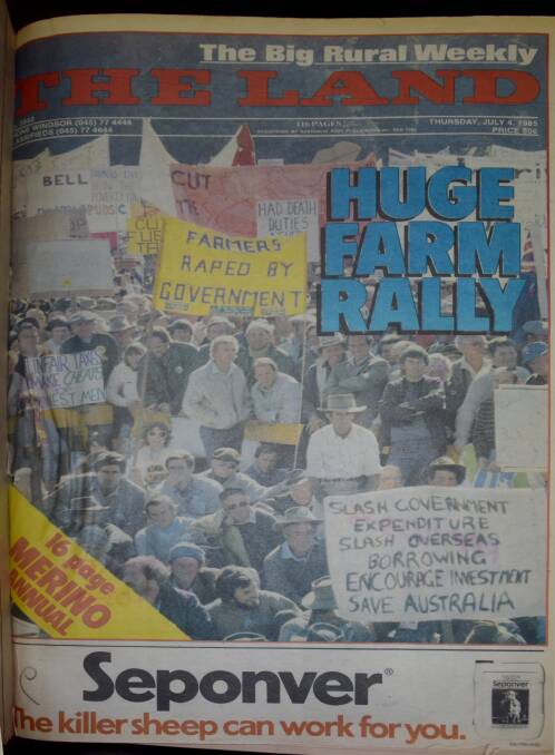 The biggest farmer protest in the country's history was in Canberra on July 1, 1985. 