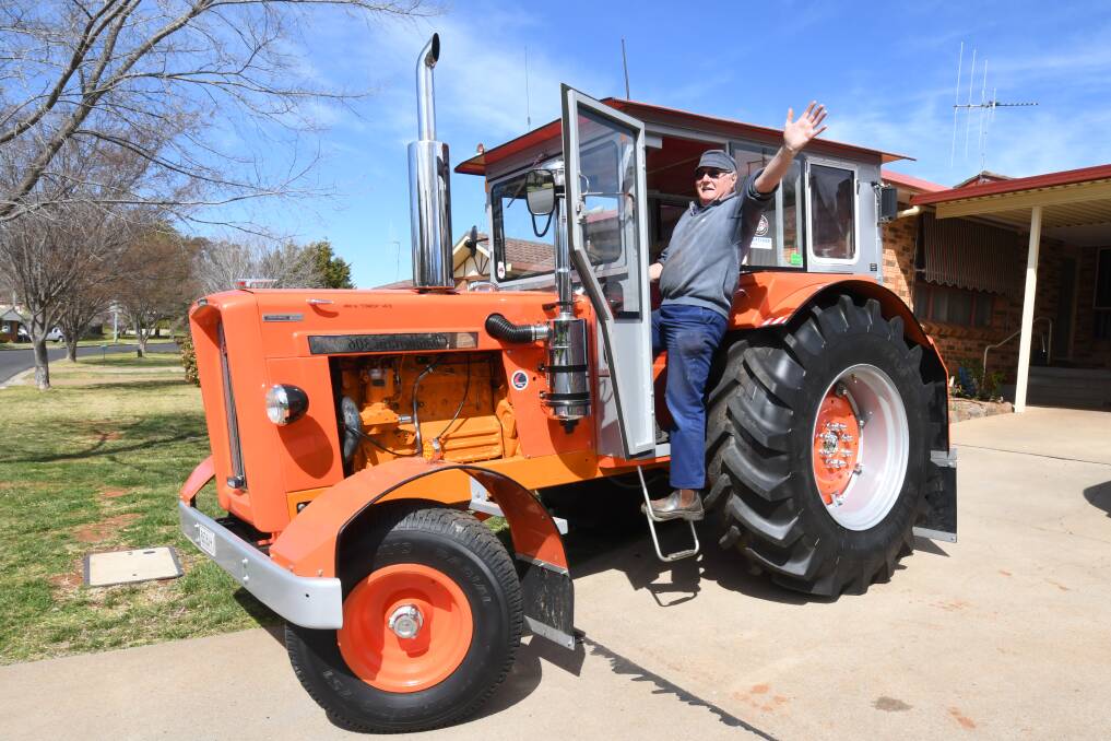 A participant in the 2019 Orange tractor trek, Graham Press, with his 52-year-old Chamberlain 306. Photo: JUDE KEOGH