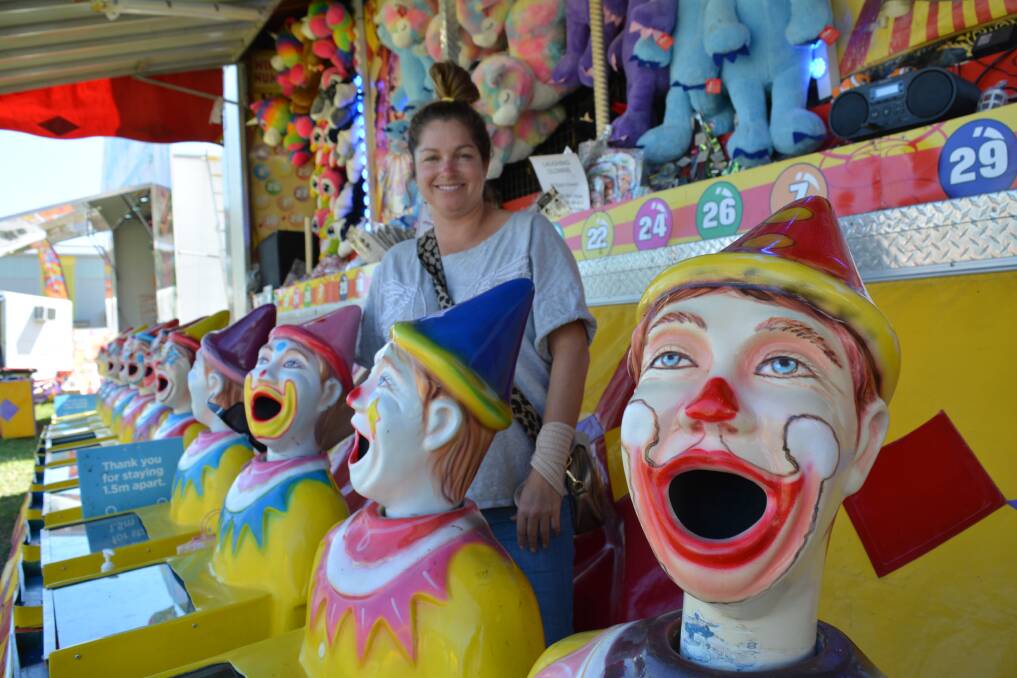 Jade Evans, Wallacia, with her family's clown game, which they will have at Sydney Royal again this year.