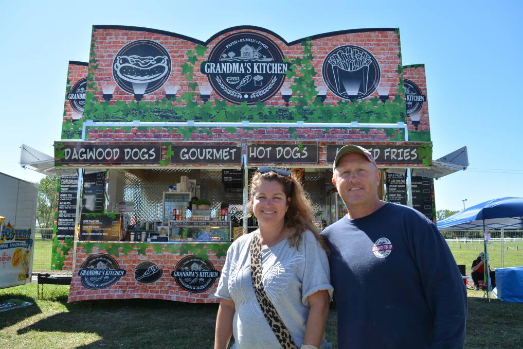 Jade and Josh Evans, Wallacia, with one of their food stands at Orange showground in February when the Funfair came to town. It will be among the exhibits they bring back to Sydney Royal in April.