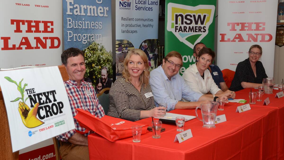 The speaker panel at Grenfell's The Next Crop forum earlier this year. Australian Farm Institute's Richard Heath (left) will also attend the Yass forum as a panelist.