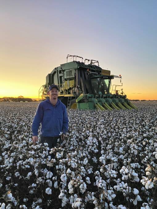 Riverina cotton grower Charlie Black is about a third of the way through harvesting this year's crops.