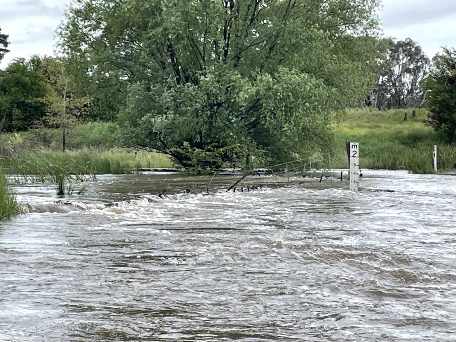 Local flooding near Orange on Friday evening.