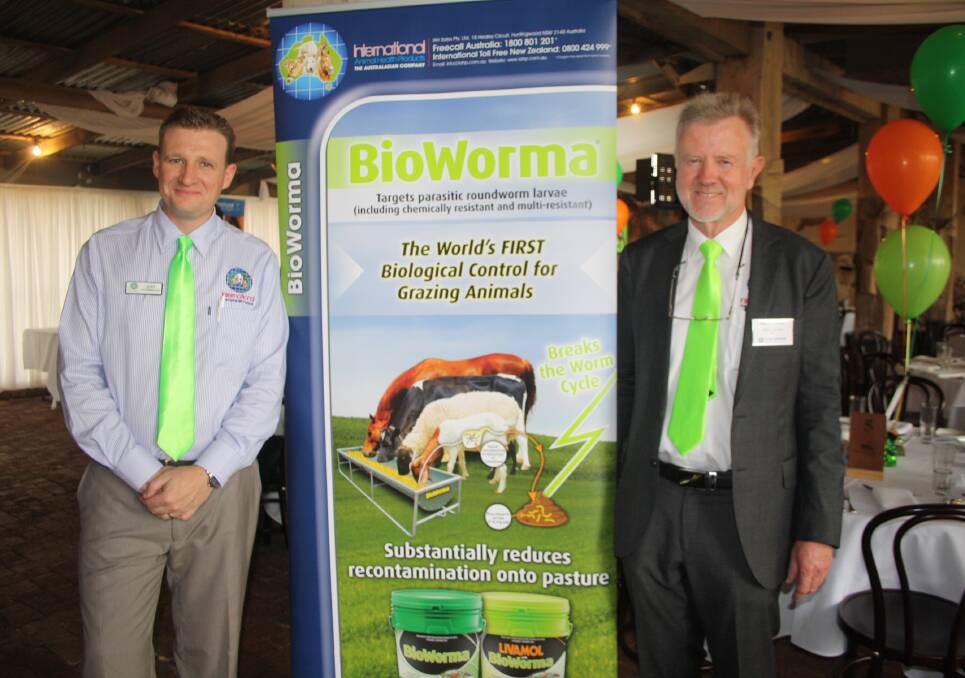Jason Sutherland of International Animal Health with the company's chief executive officer, Chris Lawlor.