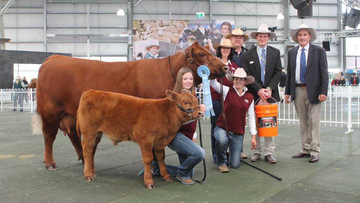 The Wheeler family, from RDM Angus, Wellington, with IAH Product's Jason Sutherland, and judge Craig Gapes.
