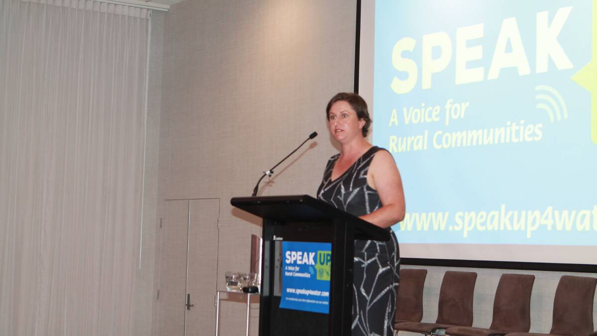 BALANCE CALL: Shelley Scoullar, Speak Up chairman, told the Moama Open Water forum balance needed to be restored to the Murray Darling Basin Plan.