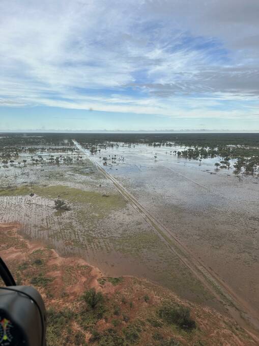 The extent of the rain across paddocks at Waihora, west of Cunnamulla. Picture: Supplied