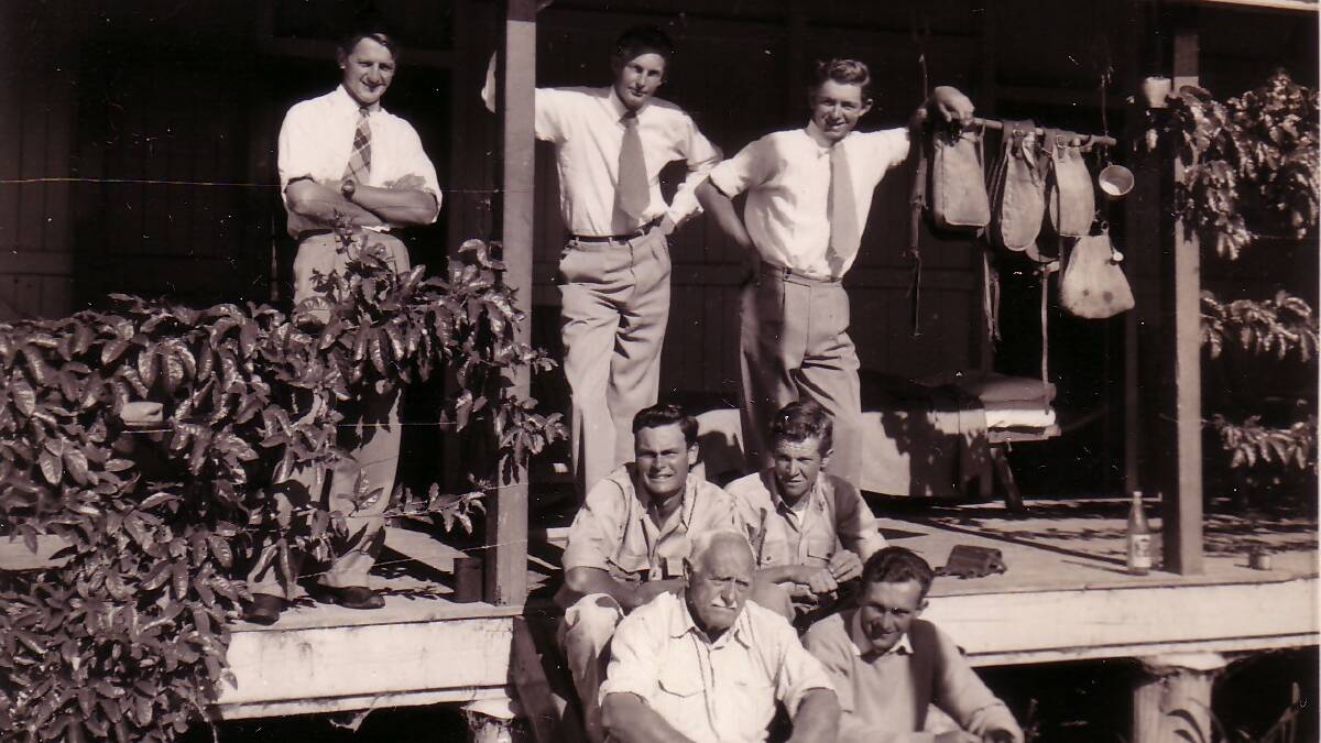 George Houen, back right, with his colleagues at Fernlee, Bollon in 1955.