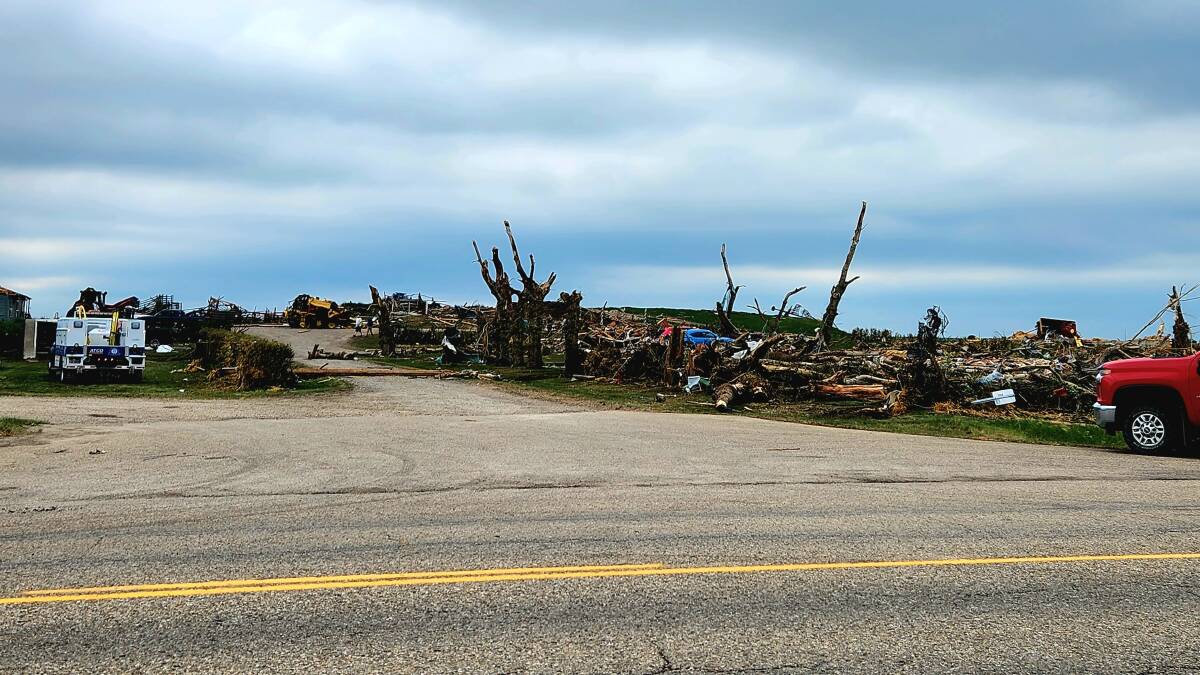 One of the five houses that were destroyed by the tornado. Picture: Sally Gall