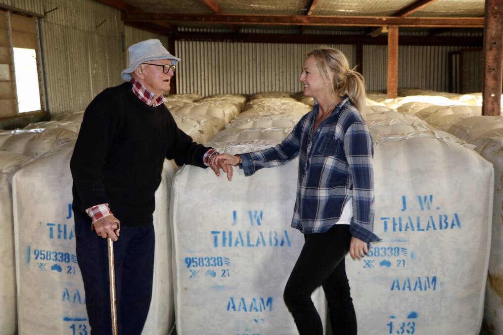 The late John 'Sam' Williams with his daughter, ACM Ag's national sheep and wool writer, Kristen Frost.