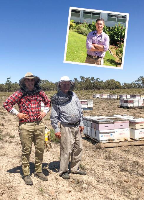 Anthony Taylor and his beekeeping father Warren who inspired him to study medicine. Photos by Anthony Taylor.