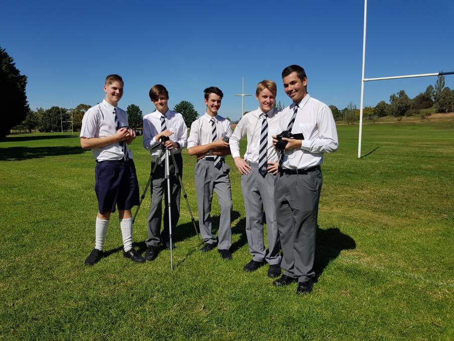 St Stanislaus College Bathurst students Charles Patterson, Mitch Wilson, Jackson Hughes, Paddy Kelly and Josh Borland are heading to the Easter Show to cover their ag team. Photo by Archie Staines.
