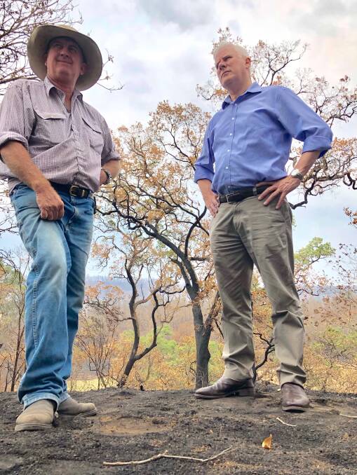 David Duff from "Toorooka" west of Kempsey with Deputy Prime Minister Michael McCormack. Photo: Samantha Townsend