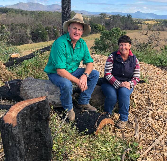 In the first few weeks after the fires, Toorooka graziers David and Carolyn Duff counted the cost of lost stock, pastures and equipment and fed out close to $100,000 worth of fodder. Photo: Samantha Townsend
