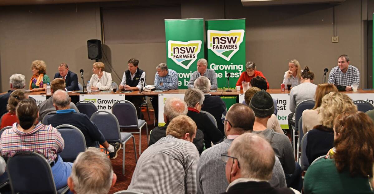 Candidates faced tough questions from a packed crowd in Scone. Photo: Billy Jupp 