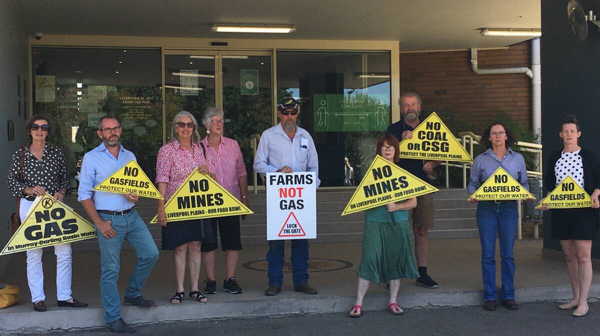 Concerned landholders rally outside Liverpool Plains Shire Council in November. Photo: Billy Jupp 