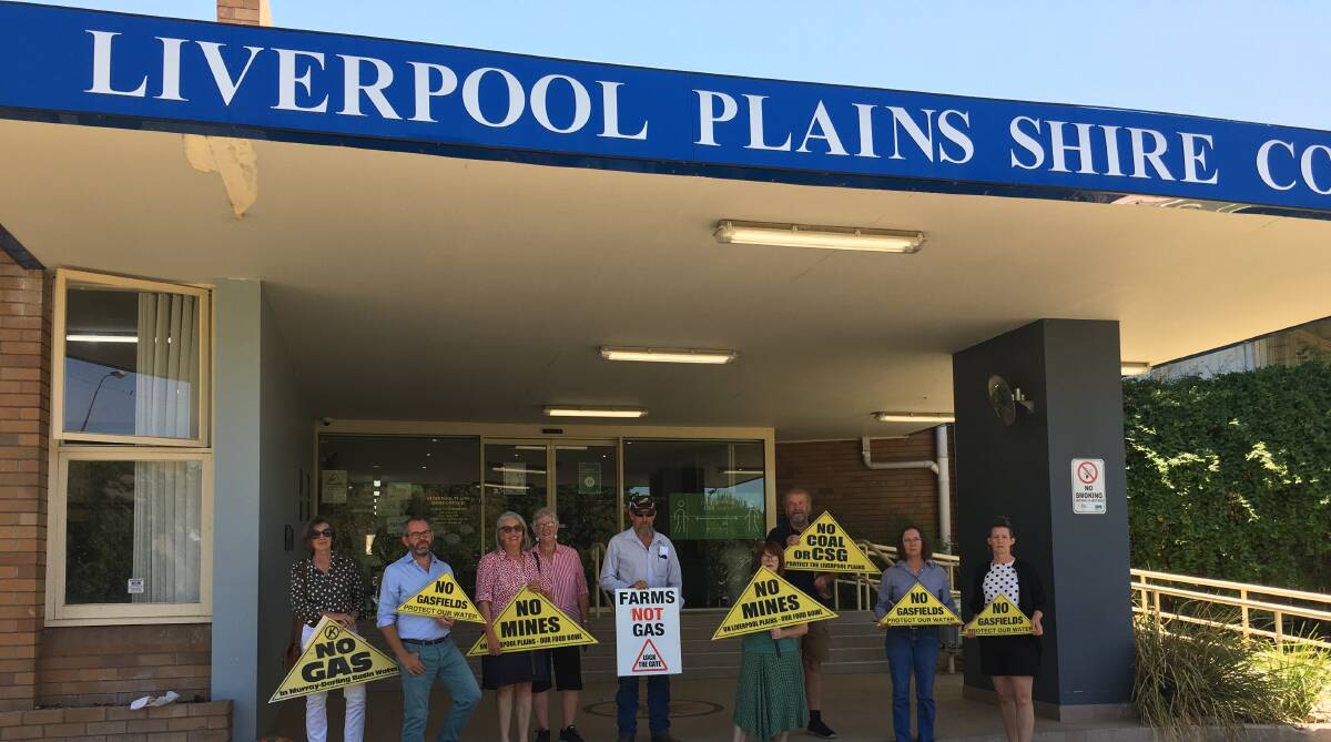 Liverpool Plains farmers gathered on Wednesday to lobby the council into making the area "a no-go zone for gas". Photo: Billy Jupp 