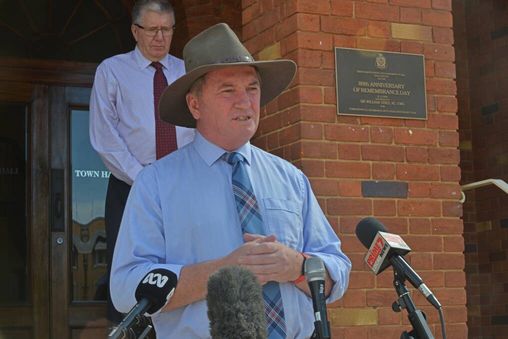 Deputy Prime Minister and Transport Minister Barnaby Joyce is determined to push on with the Inland Rail project, despite a recent scathing Senate report into the development's handling. Photo: Billy Jupp 