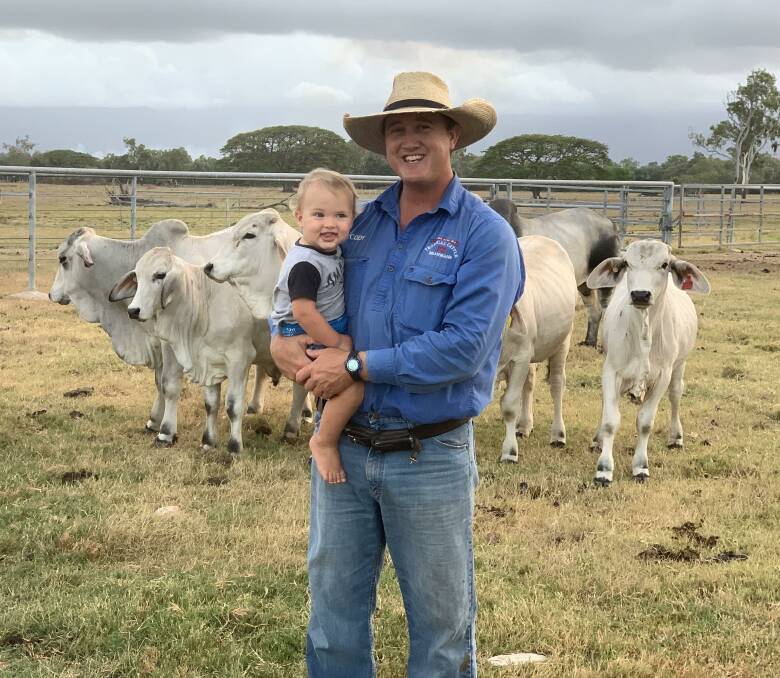 Cody Sheahan, pictured with son Ryle at Ingham, Queensland.