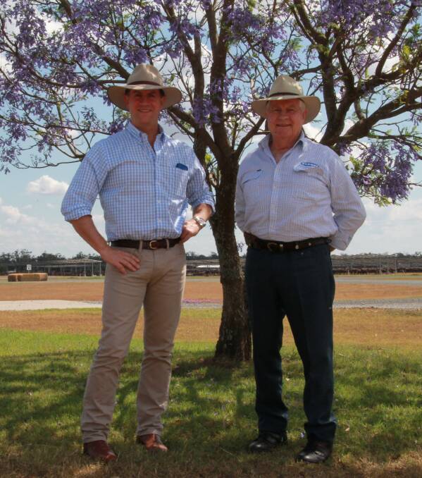 Stockyard Beef managing director Lachie Hart, left, with his father and founder of the business Robin Hart.