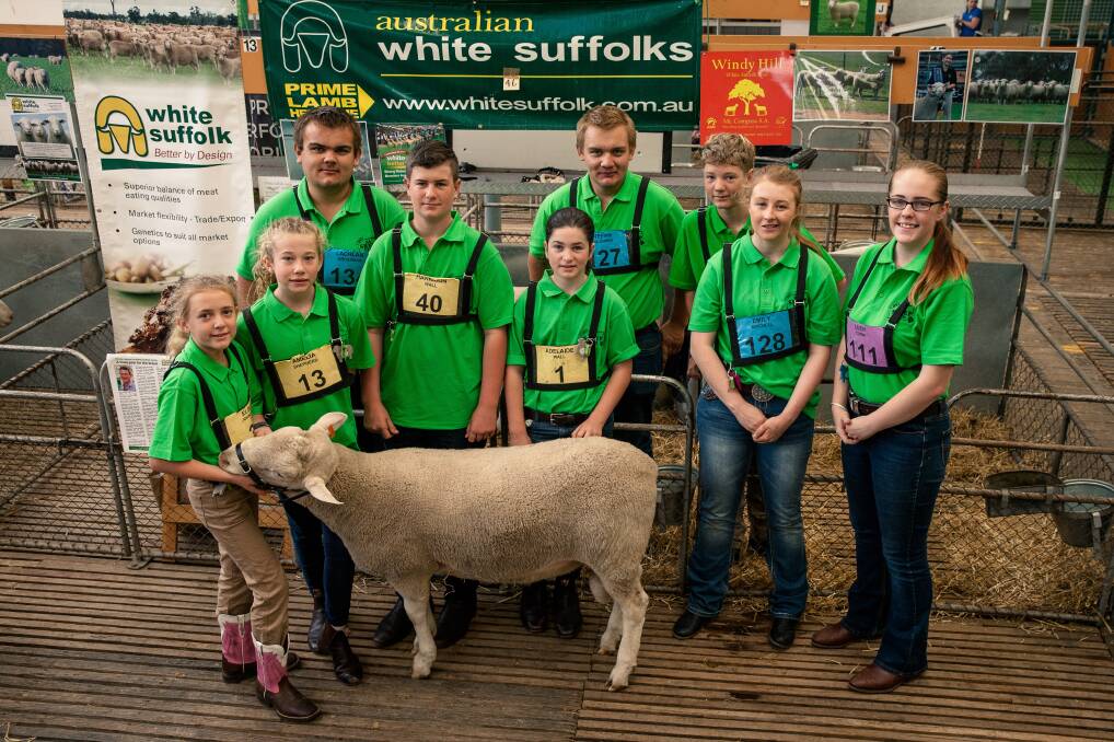 LEARNING ABOUT SHEEP: The Australian White Suffolk Association team at SA Sheep Expo earlier this year.