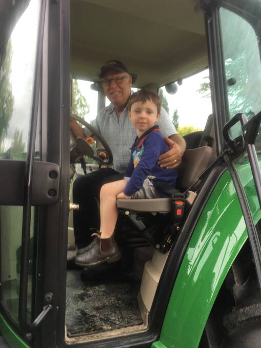 Victorian beef producer Eric Milano, pictured with his grandson Hamish, 5.
