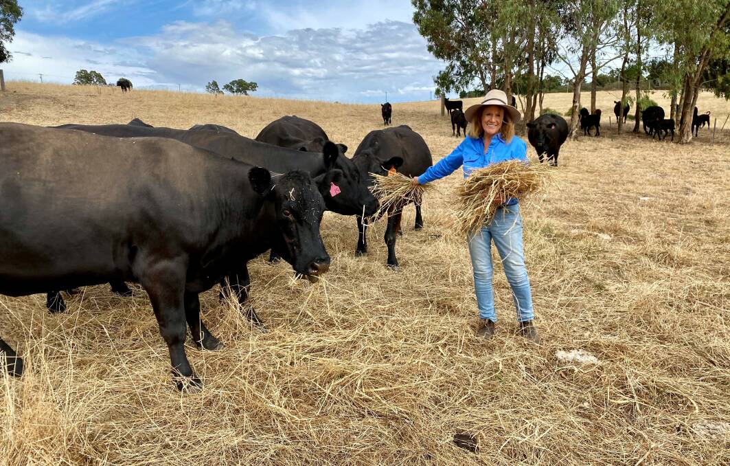 LIFTING PRODUCTION: Leone Ryan with her Angus breeders that are due to calve in autumn. She's increased production by improving pastures and biodiversity.