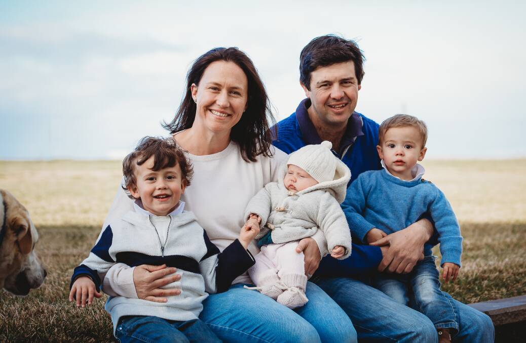 FAMILY OPERATION: Jono and Annalise Merriman with their children Digby, Toby and Zoe. The Merrimans are a longtime buyers at the Dubbo sale. 