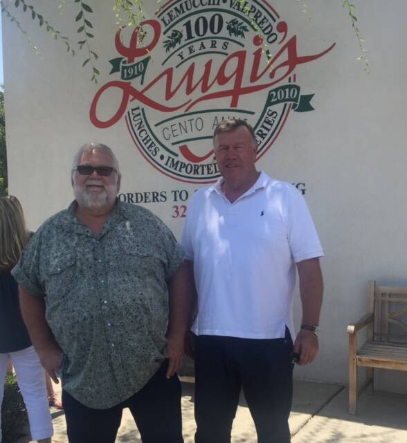 David Farley (right) on his recent US fact finding mission with Terry Houchin, a cotton farmer and soft agricultural commodity investor from Bakersfield, California.