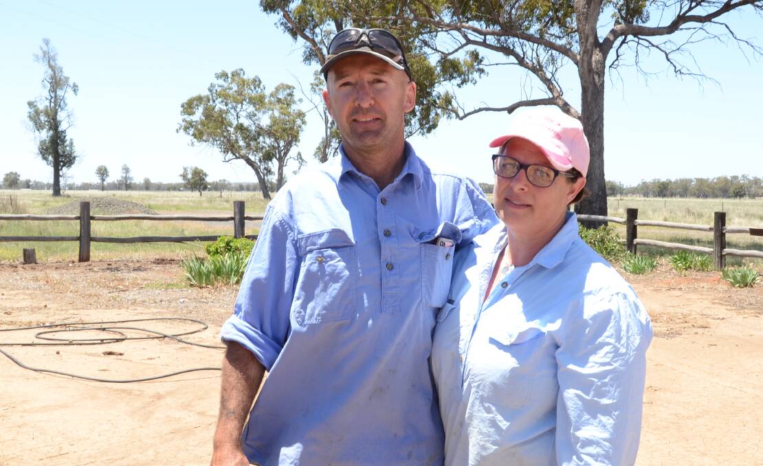 Owners of Tondeburine, David and Cath Peart, Gulargambone. The proposed line runs through their property.