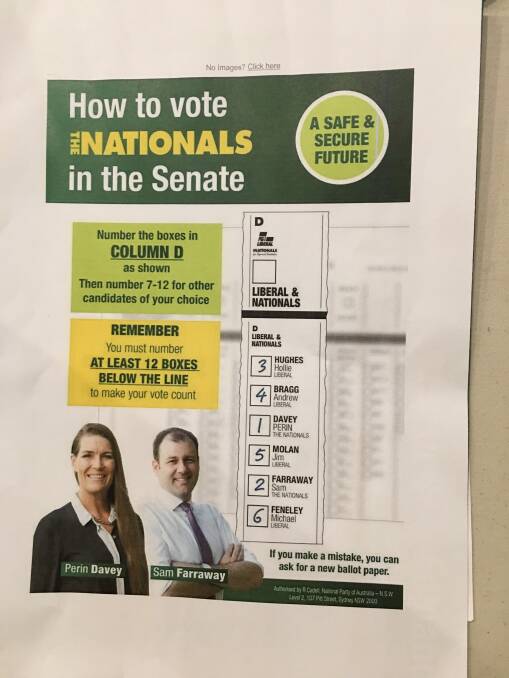 The Nationals Senate 'How to vote' has some people in a quandry.