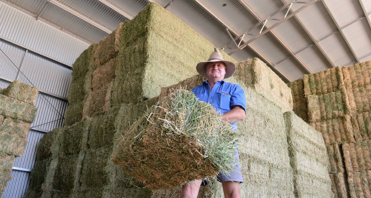 The end product for Don Robertson, quality lucerne hay keenly sought after by established clients.