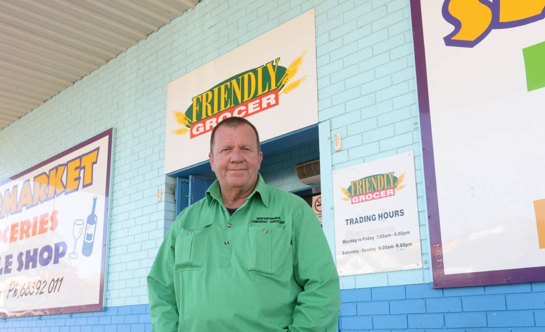 The "Friendly Grocer", Max Jeffery, who with his wife, Julie, has been owned the local supermarket for the past two years.
