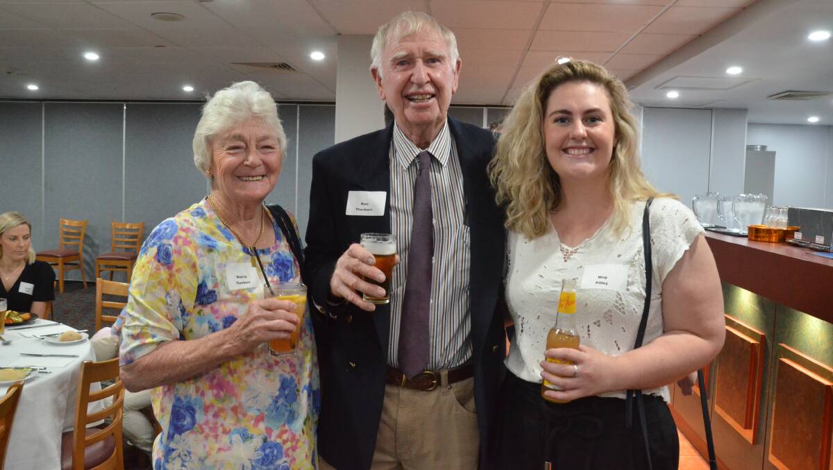 Marcia and Ken Thorburn, Wallendbeen discuss the continued successes of Wallendbeen crops with Meg Pilley, Suncorp Bank, Dubbo.