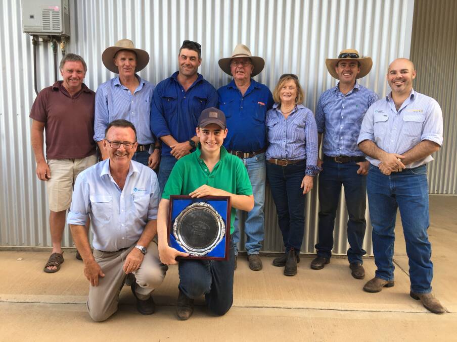 Peter Doherty, Greg Lawson, Karl Weatherley, Les & Marj Deutscher, Henry Armstrong, Mitch McGovern, Coopers Animal Health. Front is Brett Cooper,AWN, and Ned Inder.