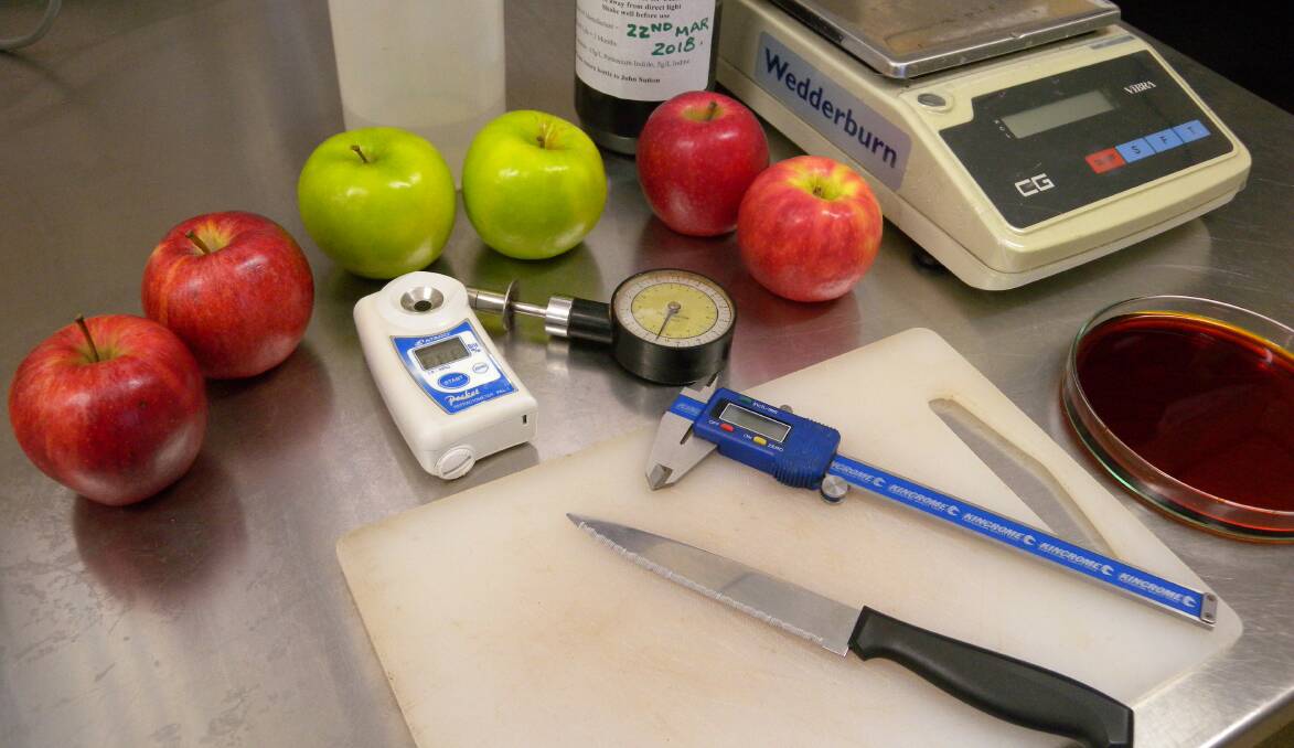 TECH: Some of the testing equipment demonstrated during grower workshops to ensure apple quality. 