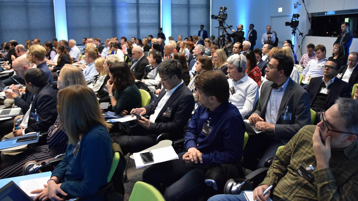 CROWD: Delegates listen in at the Bayer Future of Farming dialogue in Germany last week.