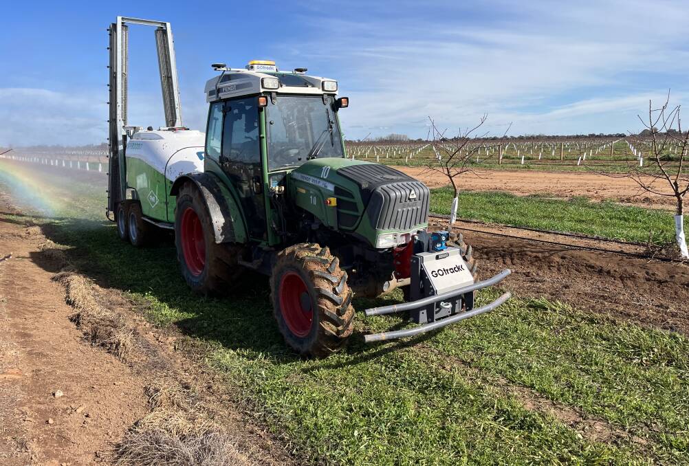 PRECISION: The demonstration day at goFARM's Maplestone Orchard, Katunga, Victoria shows the abilities of the driverless technology.