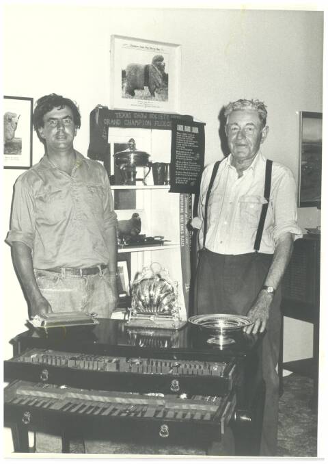 Robert and his father, Ross were a powerful team at Bullamalita. Ross, who was also very well known in the wool-growing industry, passed away in 1984. Photo supplied.
