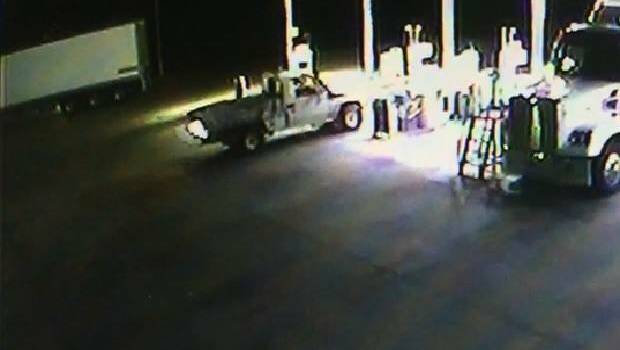 A CCTV image of a vehicle allegedly being driven by the Stoccos filling up at a petrol station.