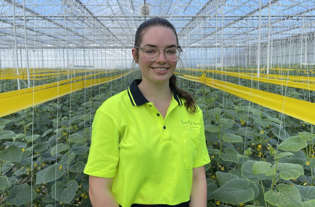 ACHIEVING: Jennifer Hulme is already assistant grower at Family Fresh Farms, Peats Ridge, despite only being 22 and with no farming background. Photo: AUSVEG