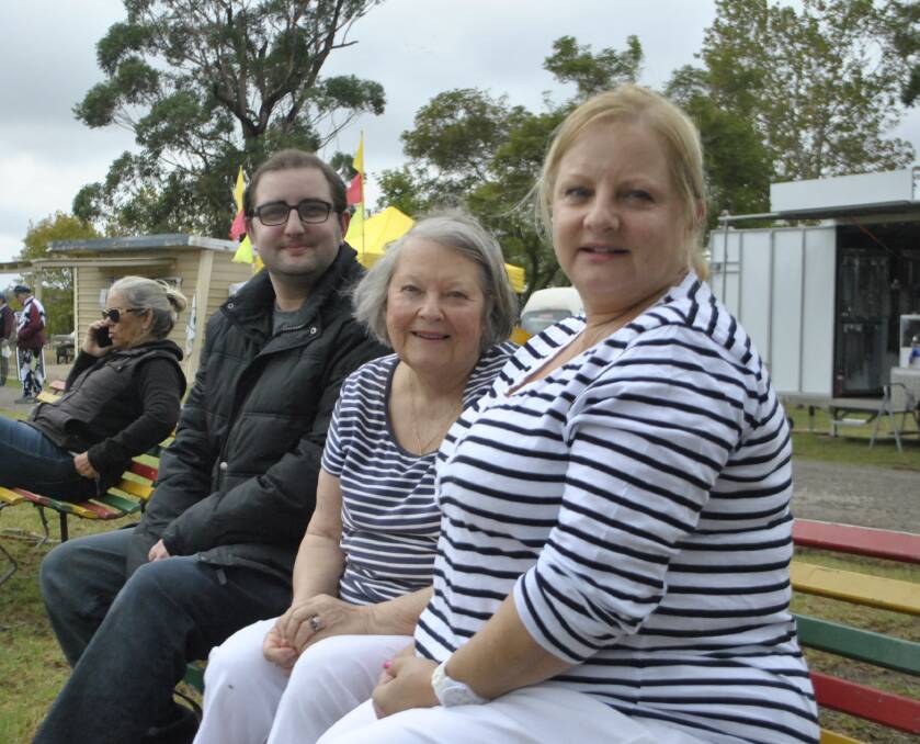 Simon Hill, Deidre Magnus and Cassie Hill enjoyed the horse jumping at the 133rd Moss Vale Show. Photo Matthew Welch.